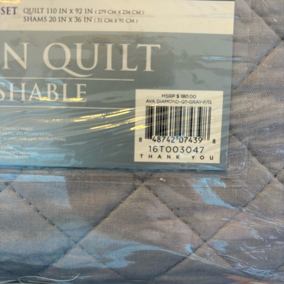 Lush Décor Ava Diamond Oversized Cotton Quilt Set Full/Queen - Picture 11 of 12